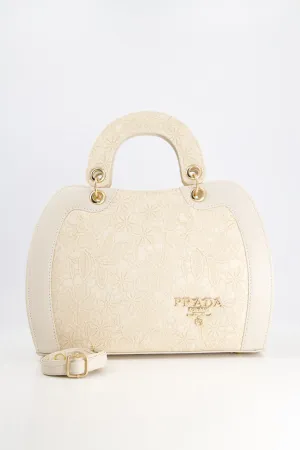 Elegant Bloom Beige Bag
