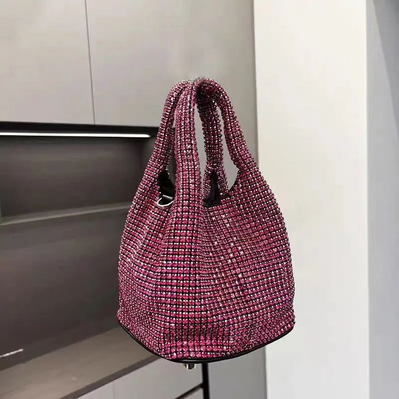 Elegant Last-minute opportunity Colors) Sequined Rhinestone Large variety Celebrities Solid Bags(5 Chains