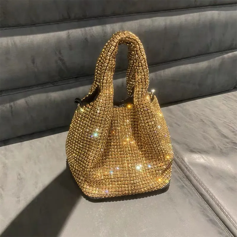 Elegant Last-minute opportunity Colors) Sequined Rhinestone Large variety Celebrities Solid Bags(5 Chains