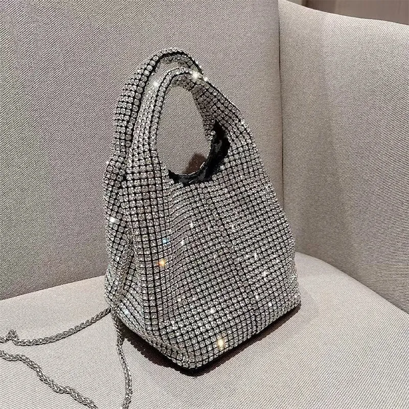 Elegant Last-minute opportunity Colors) Sequined Rhinestone Large variety Celebrities Solid Bags(5 Chains