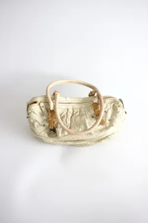 Etro white embossed leather shoulder bag