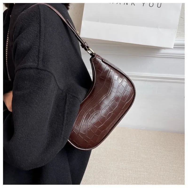 Exquisite Summer Brown Leather Black Stone Bags