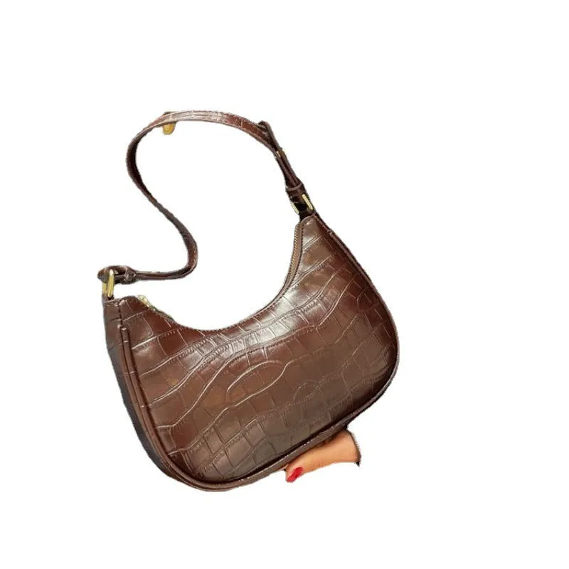 Exquisite Summer Brown Leather Black Stone Bags