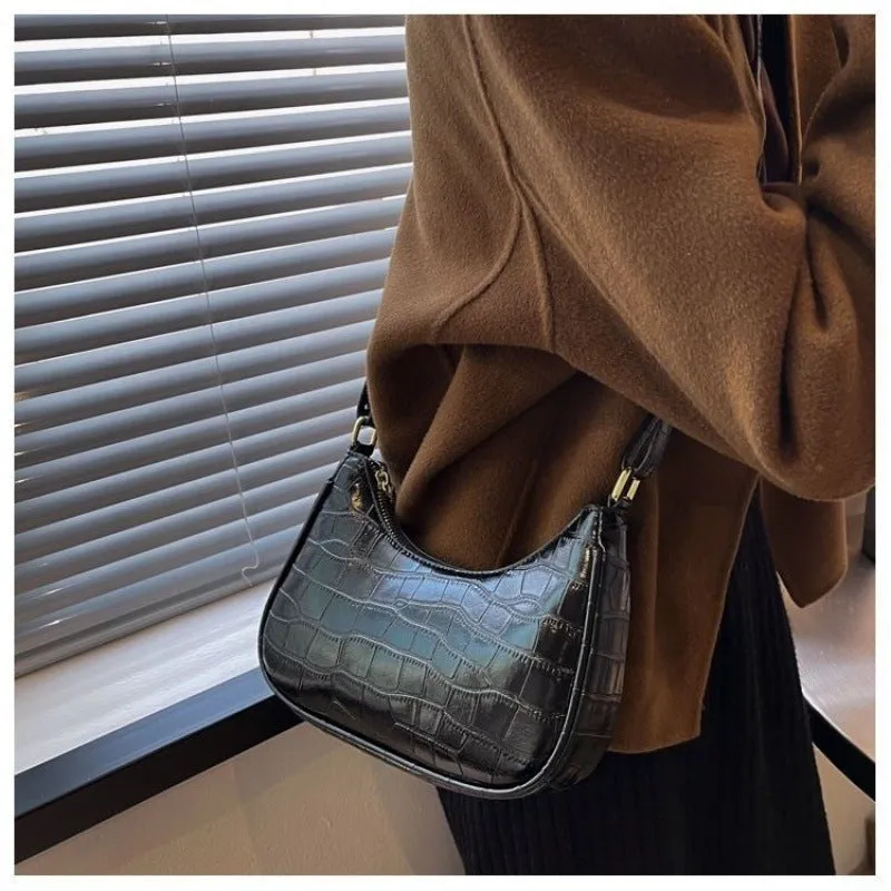 Exquisite Summer Brown Leather Black Stone Bags