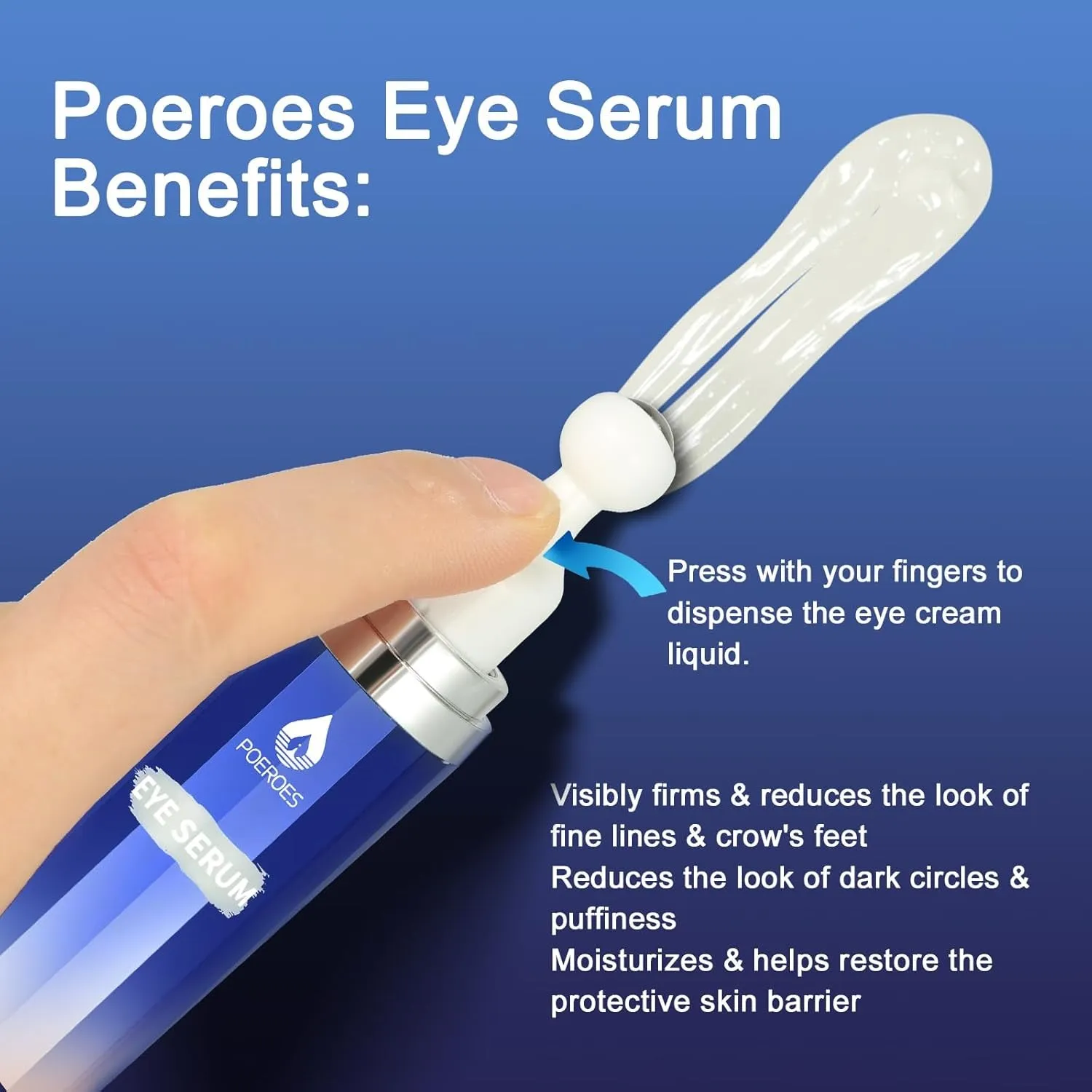 Eye Serum with 8% Caffeine 8% Retinol Hyaluronic Acid Niacinamide Peptides for Puffy Eye Bags Fine Lines Dark Circles Wrinkles, under Eye Cream with 360° Eye Roller Massage Ball, 0.5 Fl. Oz