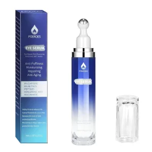 Eye Serum with 8% Caffeine 8% Retinol Hyaluronic Acid Niacinamide Peptides for Puffy Eye Bags Fine Lines Dark Circles Wrinkles, under Eye Cream with 360° Eye Roller Massage Ball, 0.5 Fl. Oz