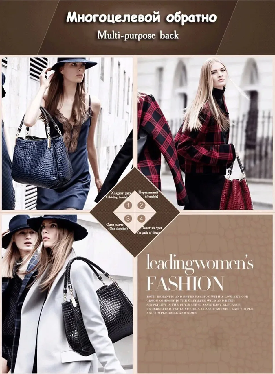 Famous Designer Brand Bags Women Leather Handbags 2023 Luxury Ladies Hand Bags Purse Fashion Shoulder Bags Bolsa Sac Crocodile