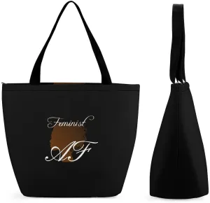 Feminist Women's Reusable Shopping Bags Foldable Tote Bag Lightweight Handbag for Work Travel