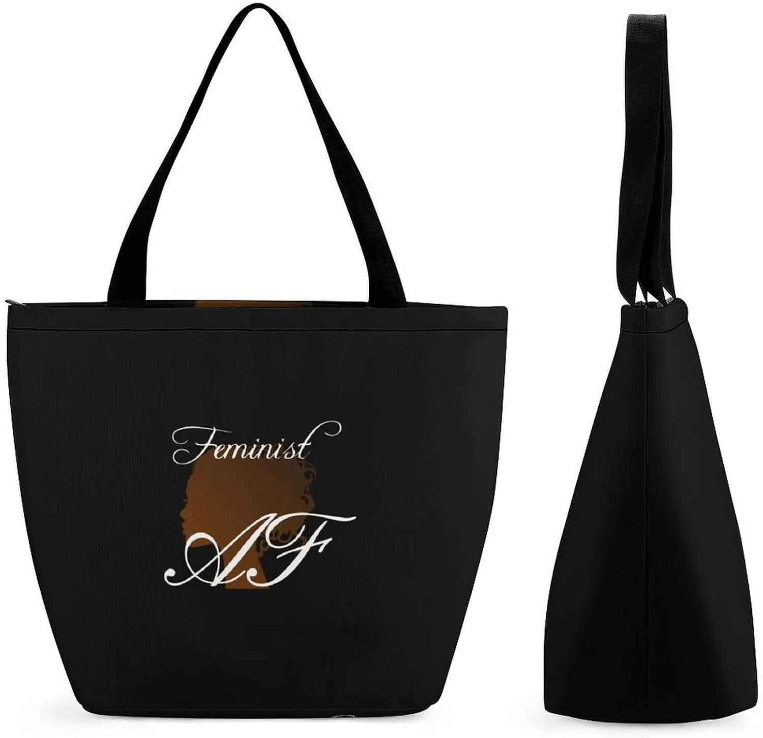 Feminist Women's Reusable Shopping Bags Foldable Tote Bag Lightweight Handbag for Work Travel