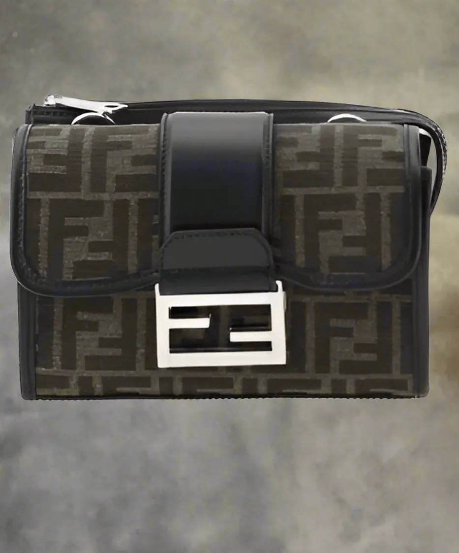 FENDI MEN's DOUBLE BAGUETTE SHOULDER BAG