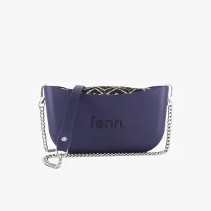 Fenn Classic Eclipse Navy Handbag Navy Silver Chain Handle P89 Inner Silver Zip