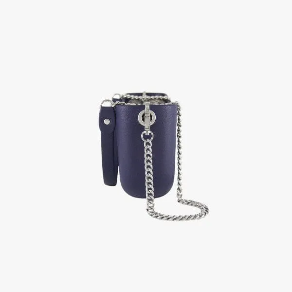 Fenn Classic Eclipse Navy Handbag Navy Silver Chain Handle P89 Inner Silver Zip