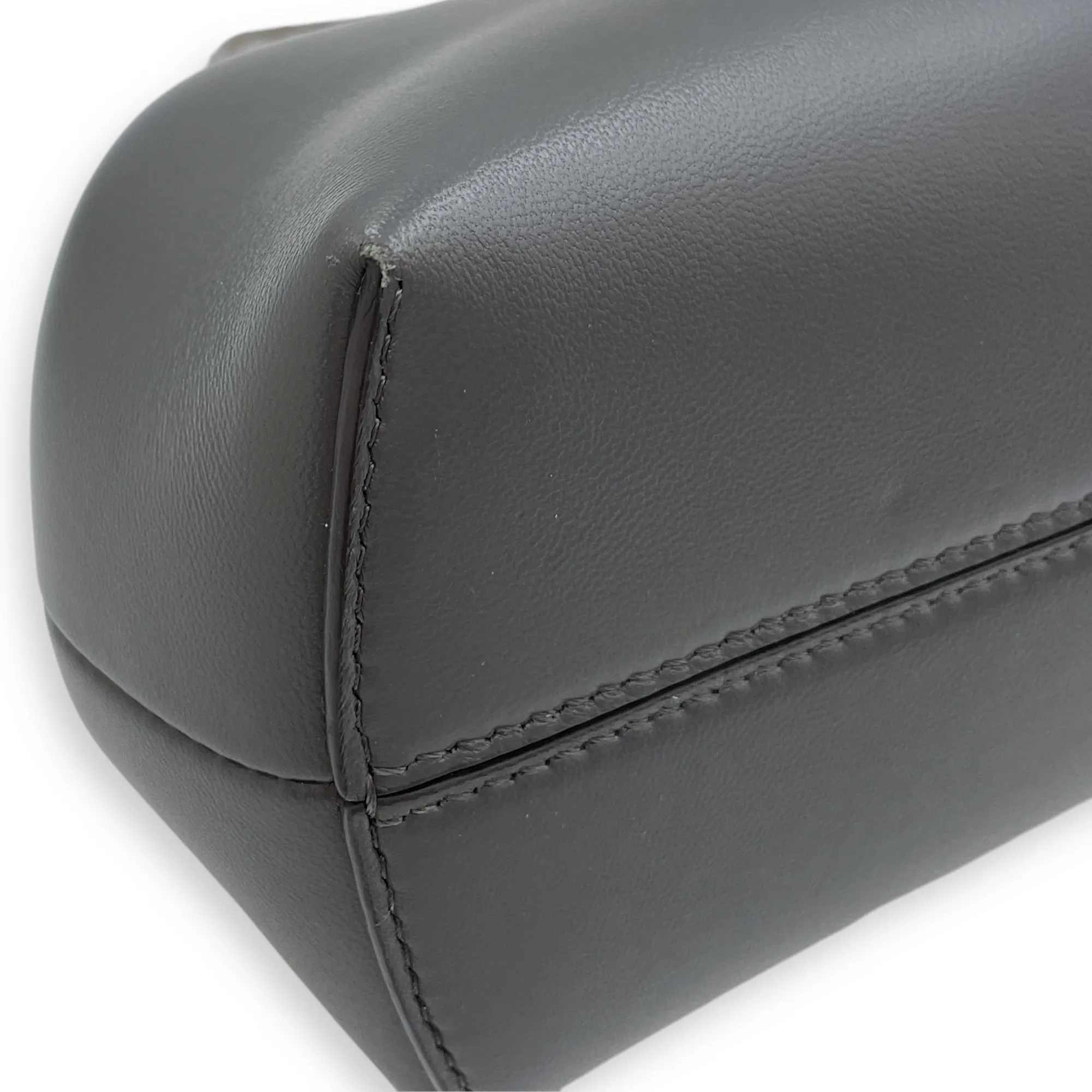 First Grey Shoulder Bag in Python Embossed Calfskin, Silver hardware
