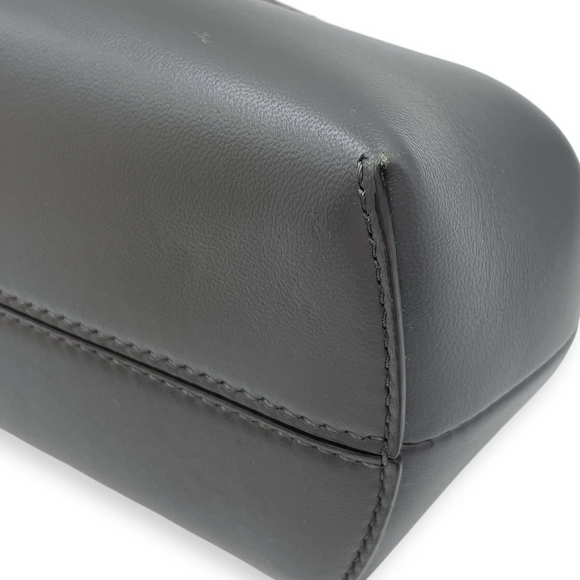 First Grey Shoulder Bag in Python Embossed Calfskin, Silver hardware