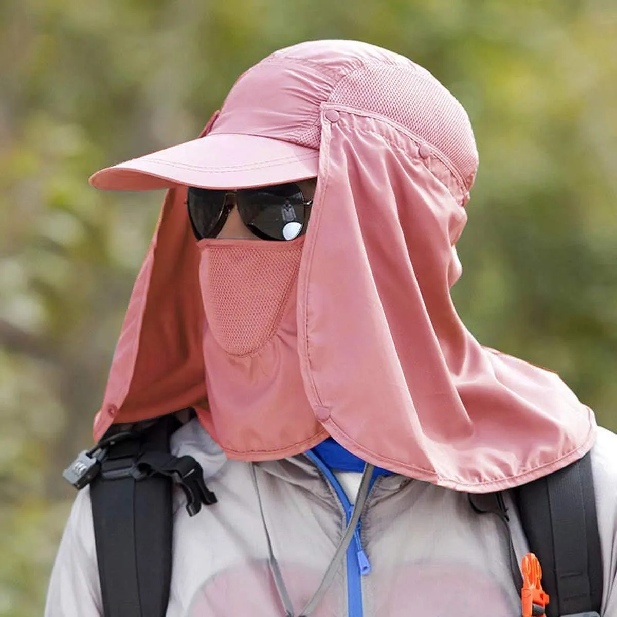 Fishing Hat Men/Women Outdoor Sun Cap UV Sun Protection Hat with Removable Neck Flap & Face Cover Cycling Hiking