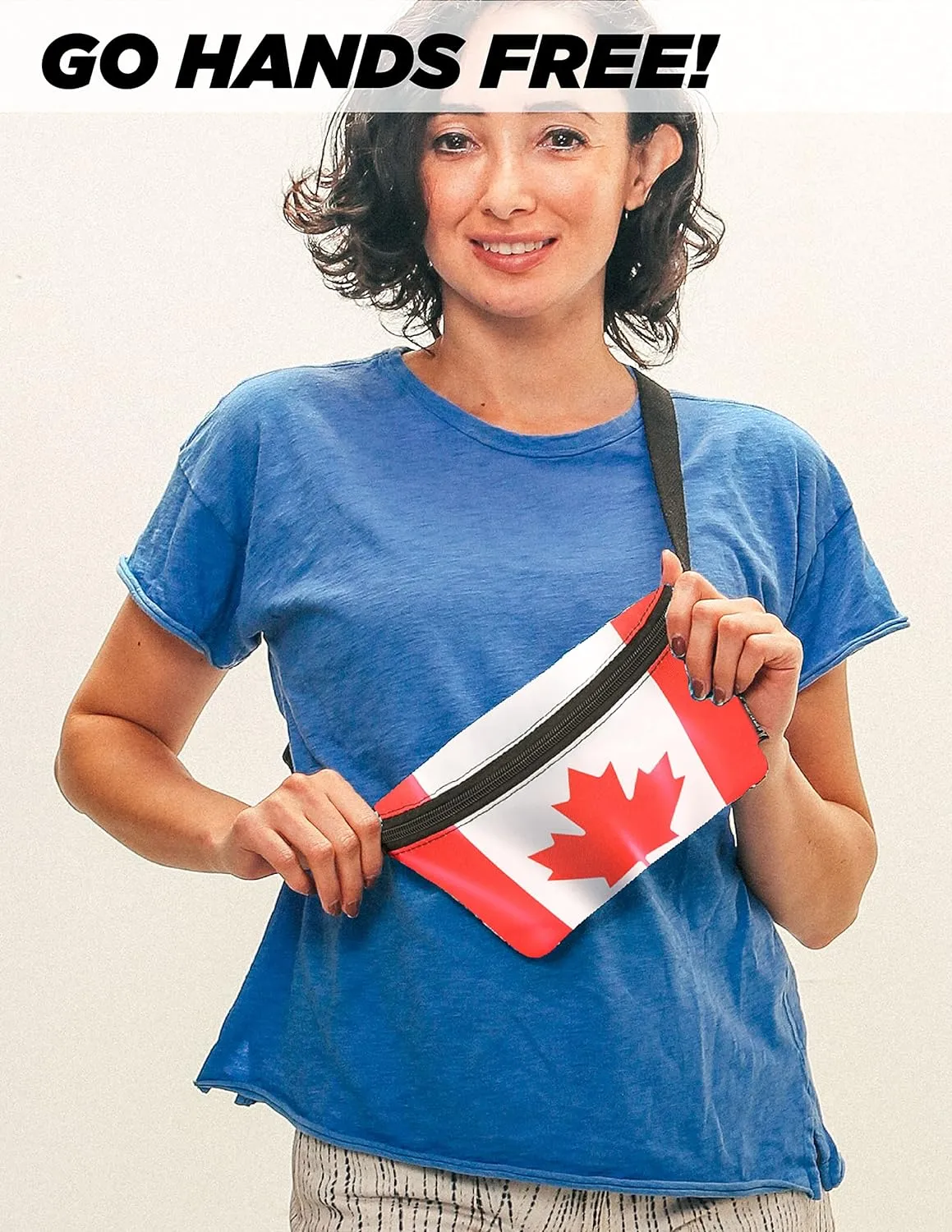Flag Fanny Pack – Canadian Flag Crossbody Bags for Women & Men – Cute, and Perfect for Festivals and Travel Bag – Stylish 80s/90s Retro Waist Bum Bag, Ideal Travel Belt bag