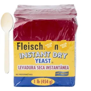 Fleischma Instant Dry Yeast, 16 oz., 2 pk. w/a Spoon