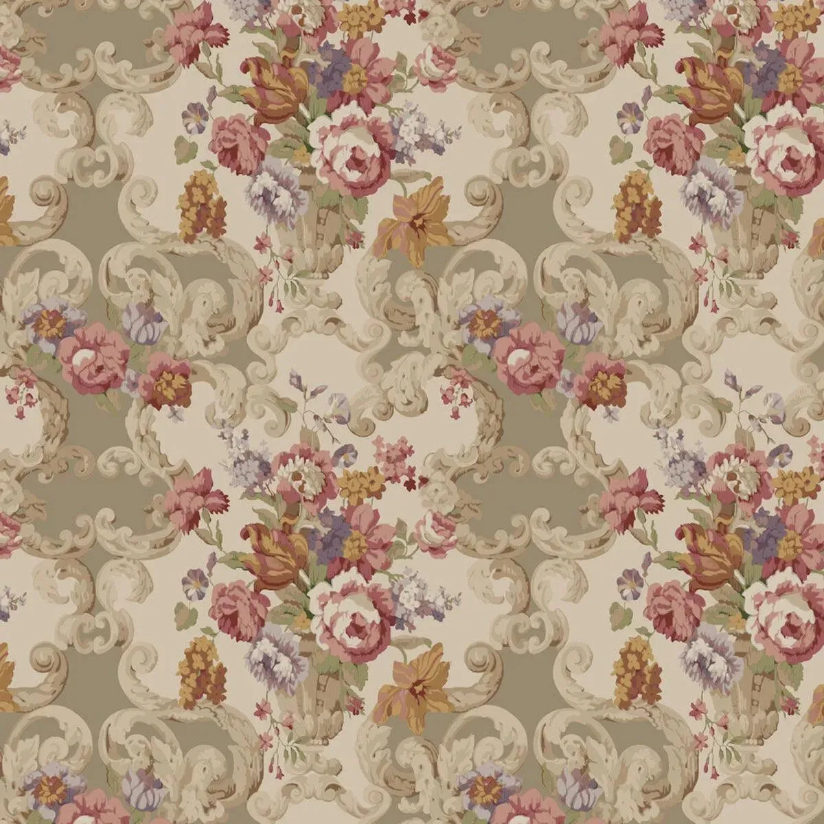 Floral Rococo Wallpaper - Mulberry Home