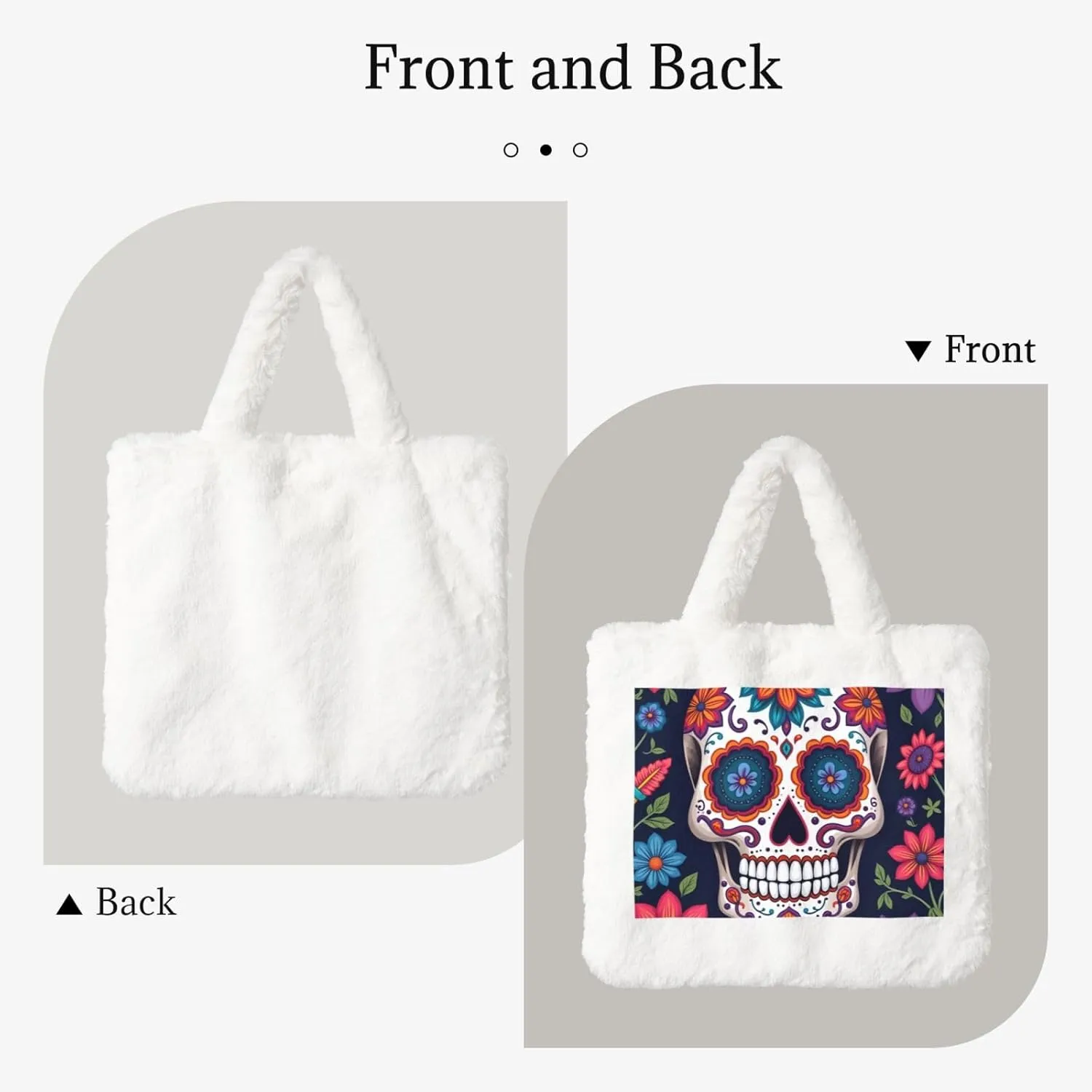 Fluffy Bag Fluffy Shoulder Bag Furry Plush Handbag Faux Fur Flower Tote Bag for Ladies Women