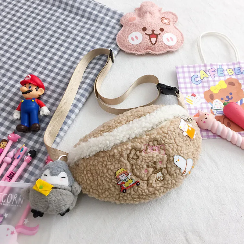 Fluffy Bear Crossbody Bag