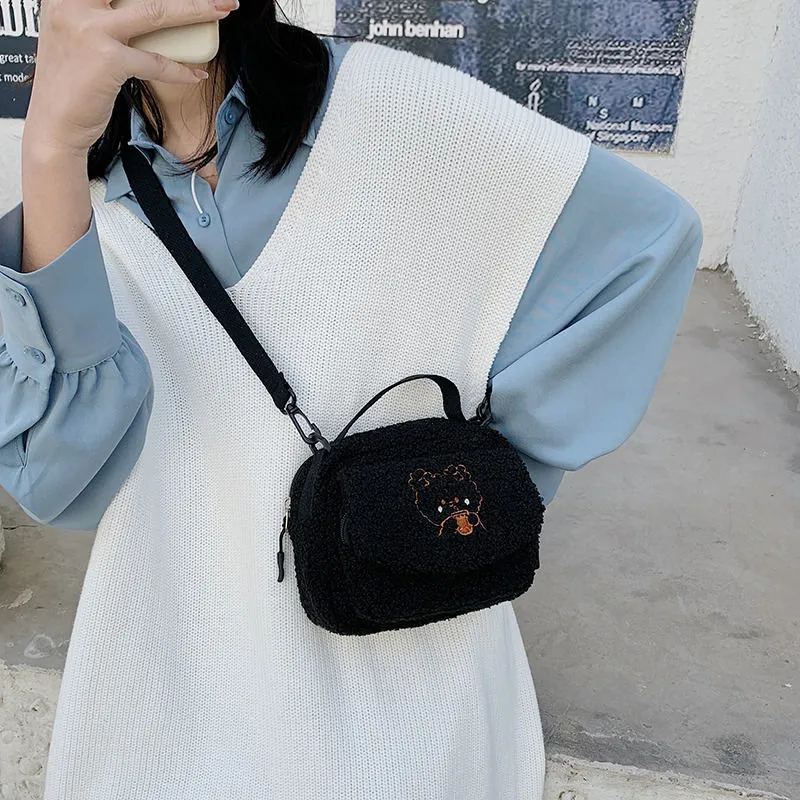 Fluffy Bear Crossbody Bag
