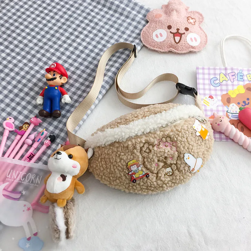 Fluffy Bear Crossbody Bag