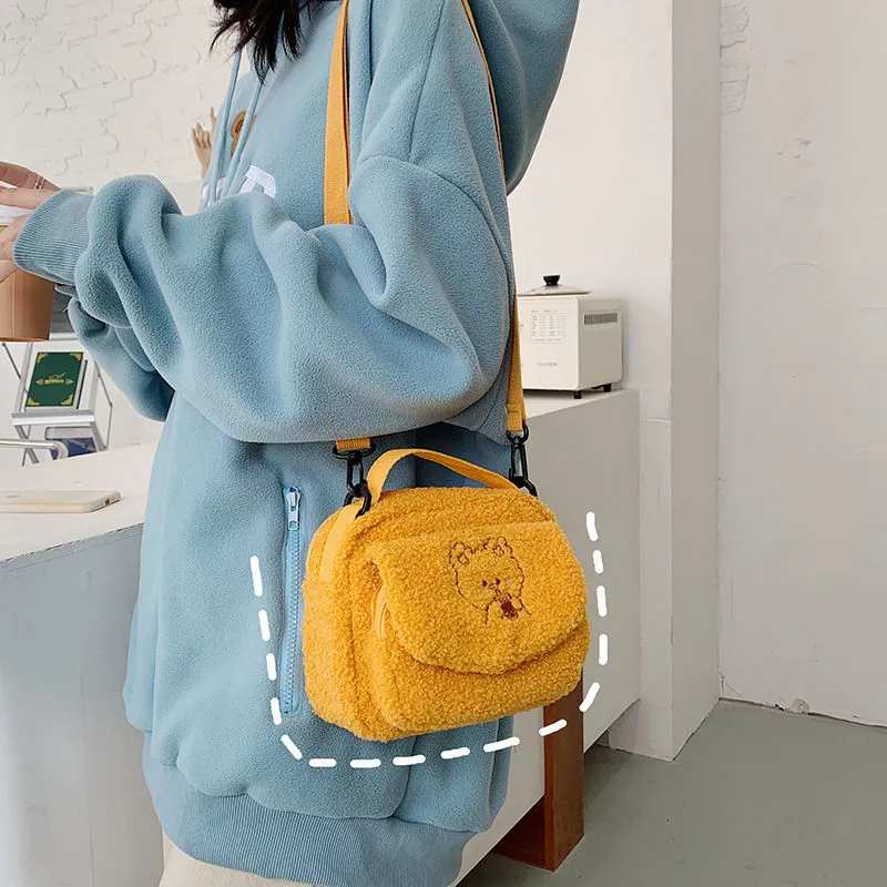 Fluffy Bear Crossbody Bag
