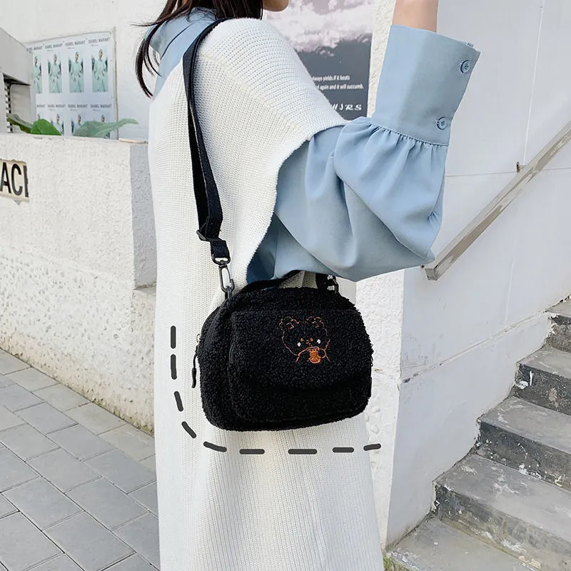 Fluffy Bear Crossbody Bag