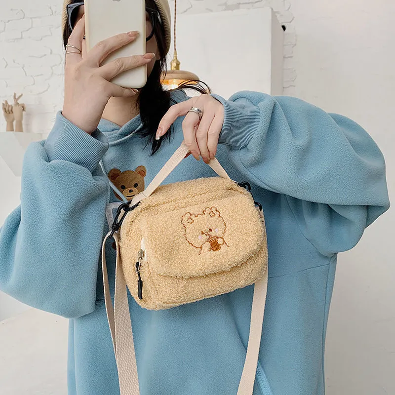 Fluffy Bear Crossbody Bag