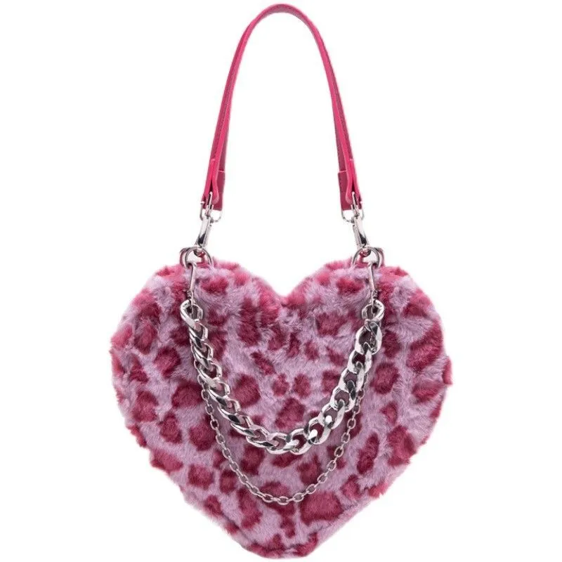 Fluffy Heart Crossbody Bag