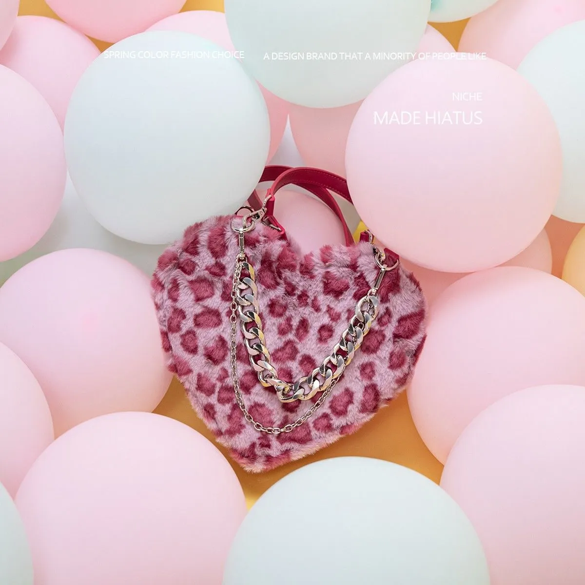 Fluffy Heart Crossbody Bag