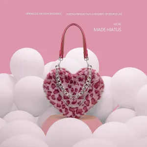 Fluffy Heart Crossbody Bag