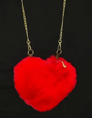 Fluffy heart shaped bags