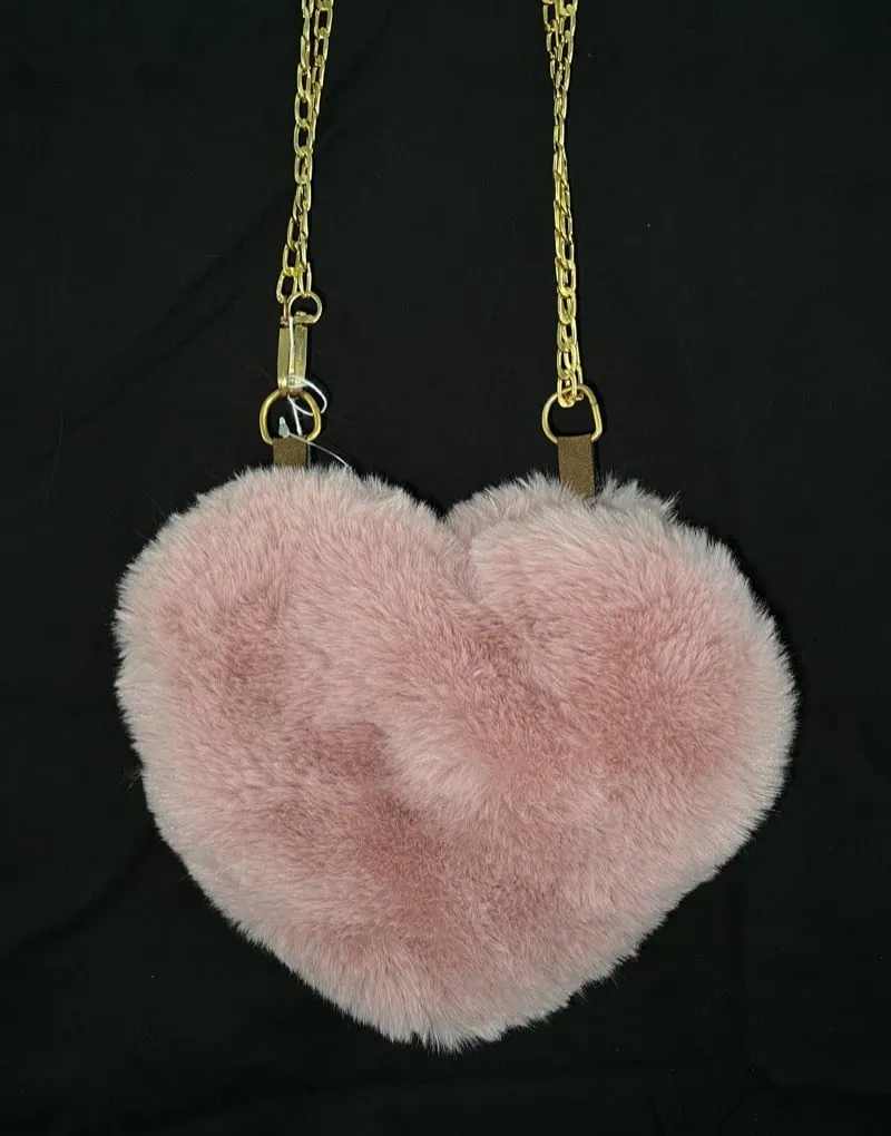 Fluffy heart shaped bags