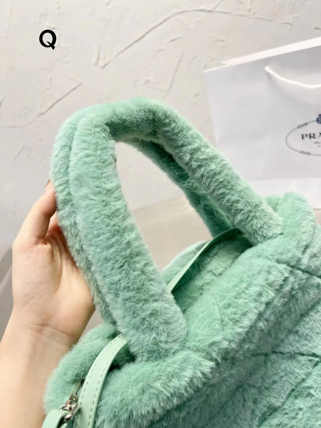 Fluffy Mint Green Bag