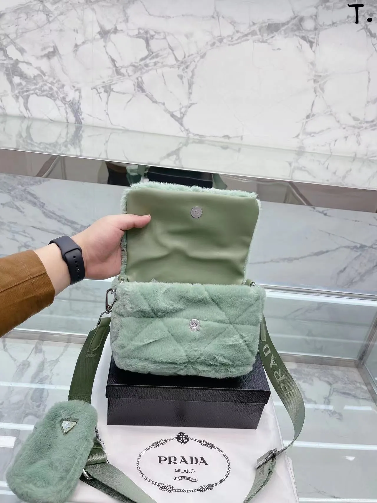 Fluffy Mint Green P Bag