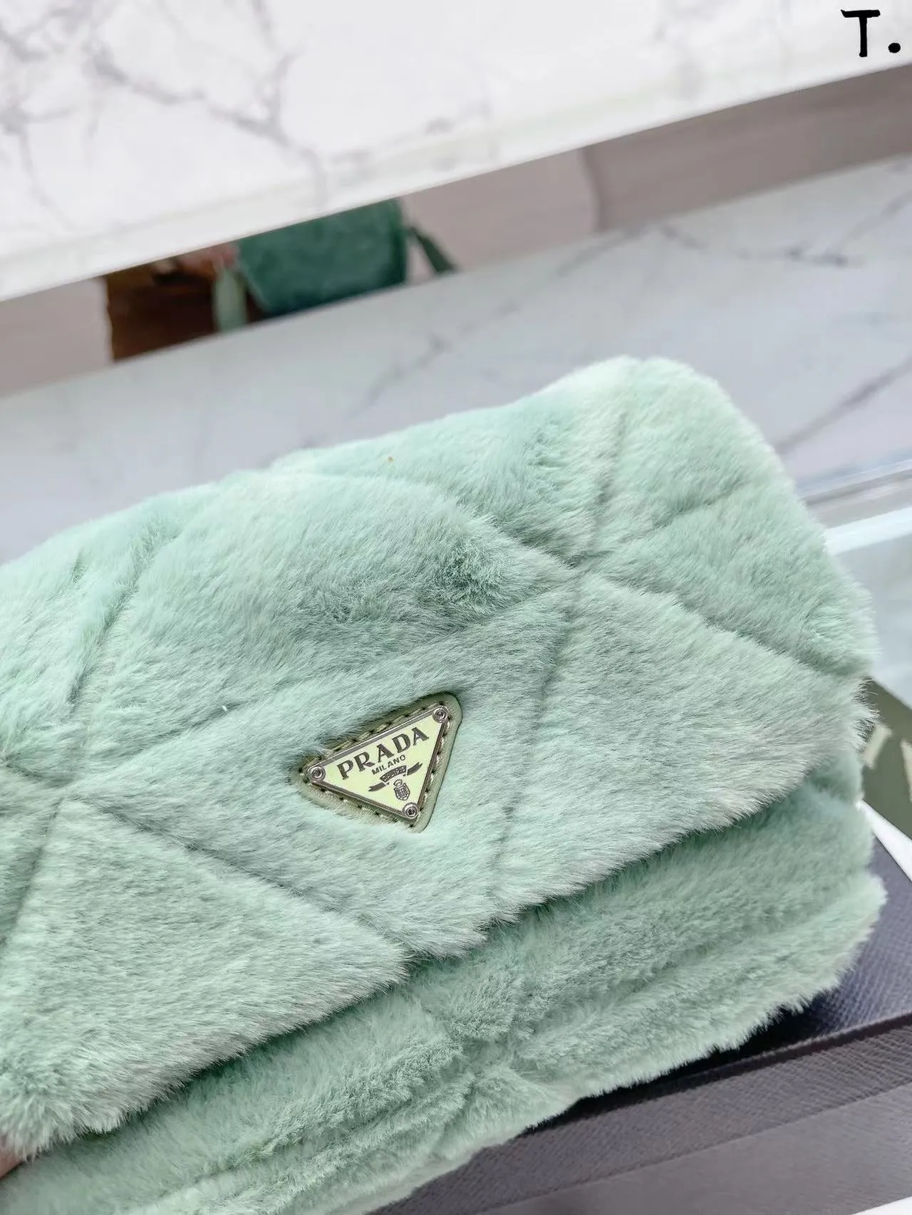 Fluffy Mint Green P Bag