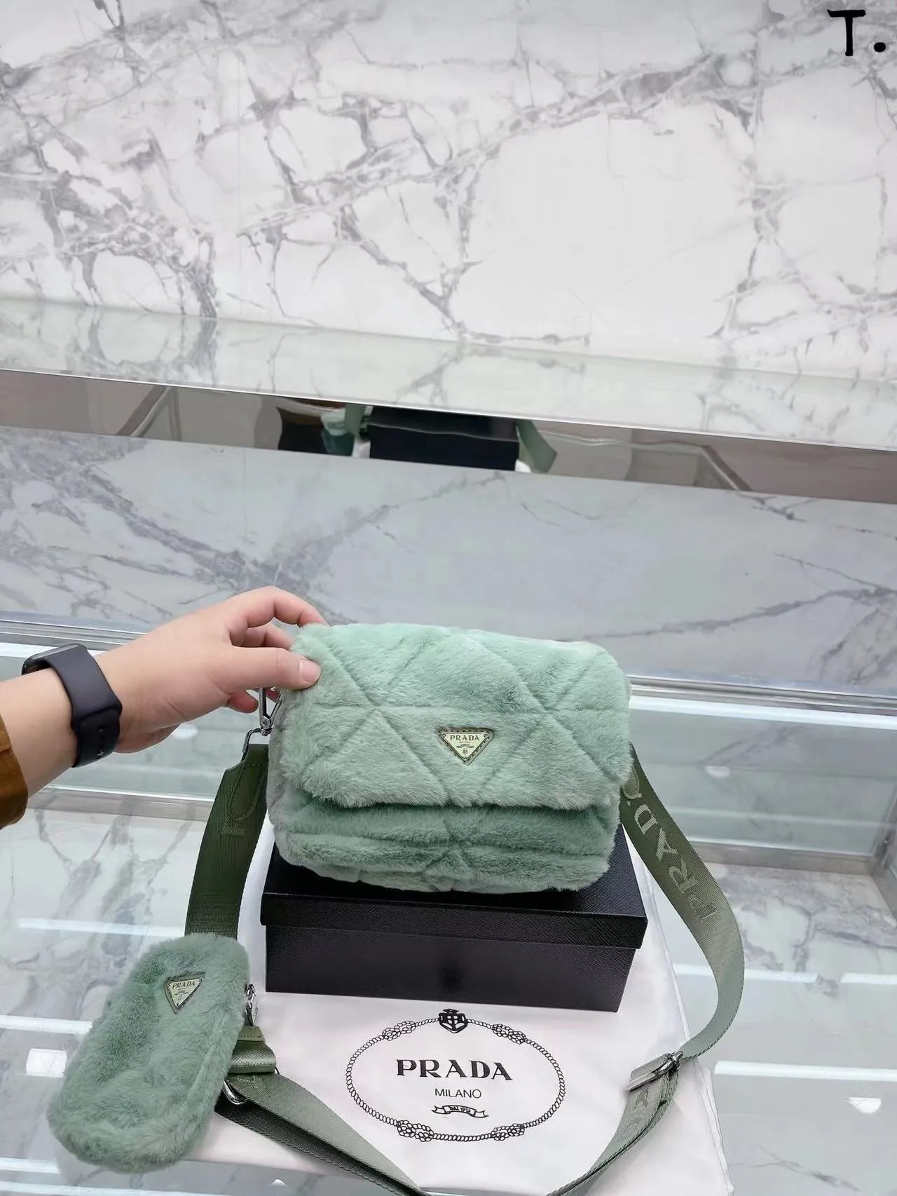 Fluffy Mint Green P Bag