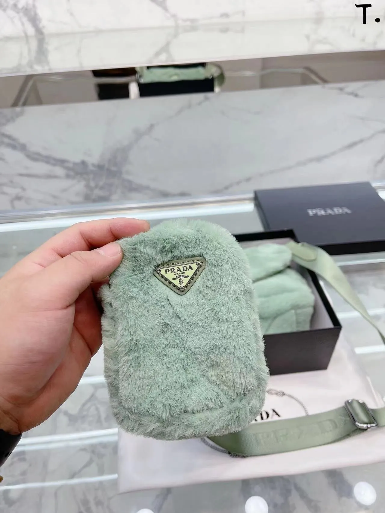 Fluffy Mint Green P Bag