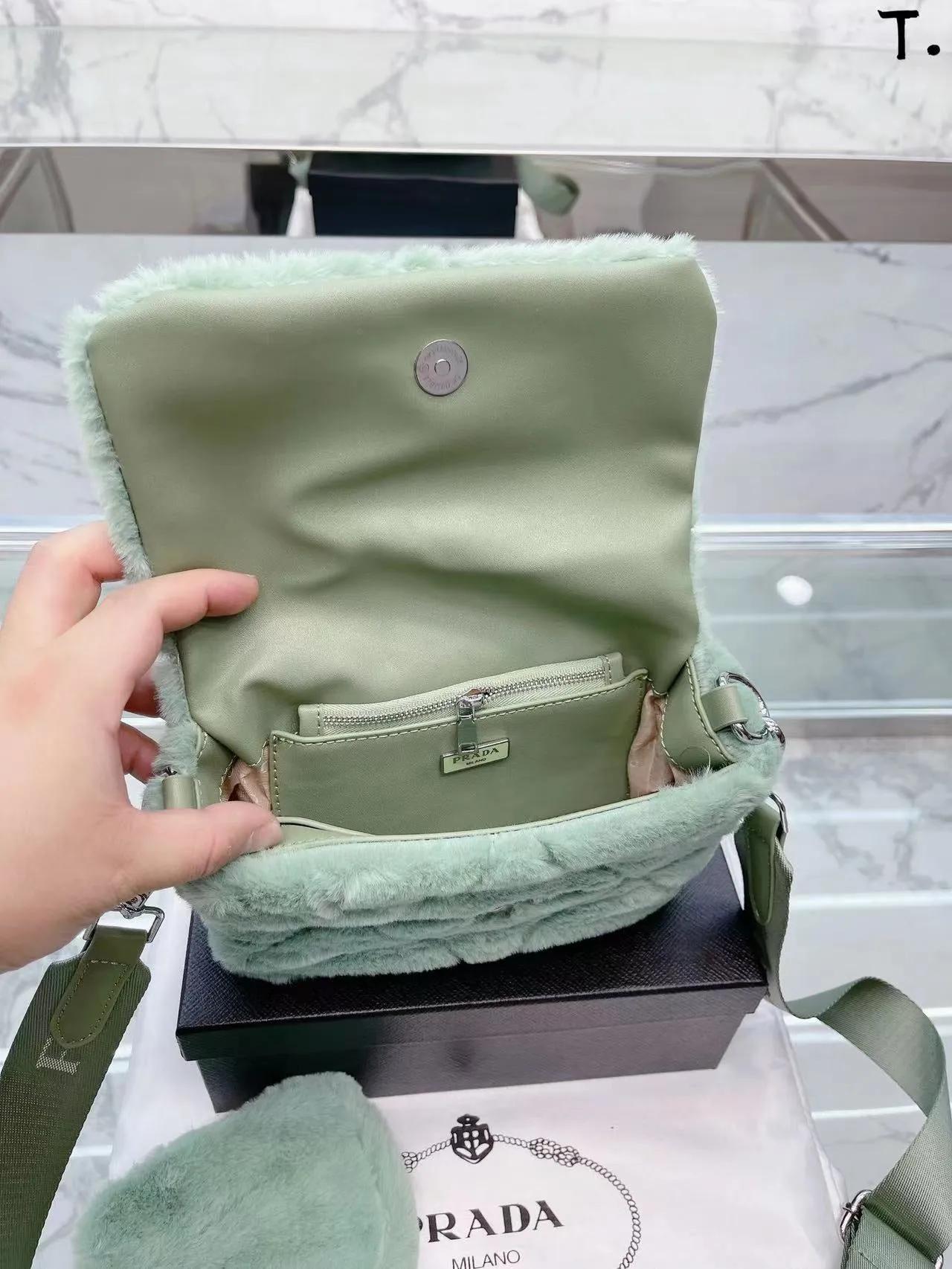 Fluffy Mint Green P Bag