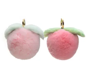 Fluffy Peach Keyring