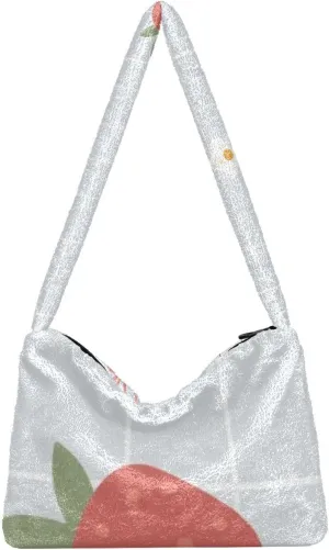 Fluffy Shoulder Bag Cute Plush Underarm Bags Women Ladies Tote Bag Girl Furry Purse Handbag for Autumn and Winter Kawaii Hare Rabbit