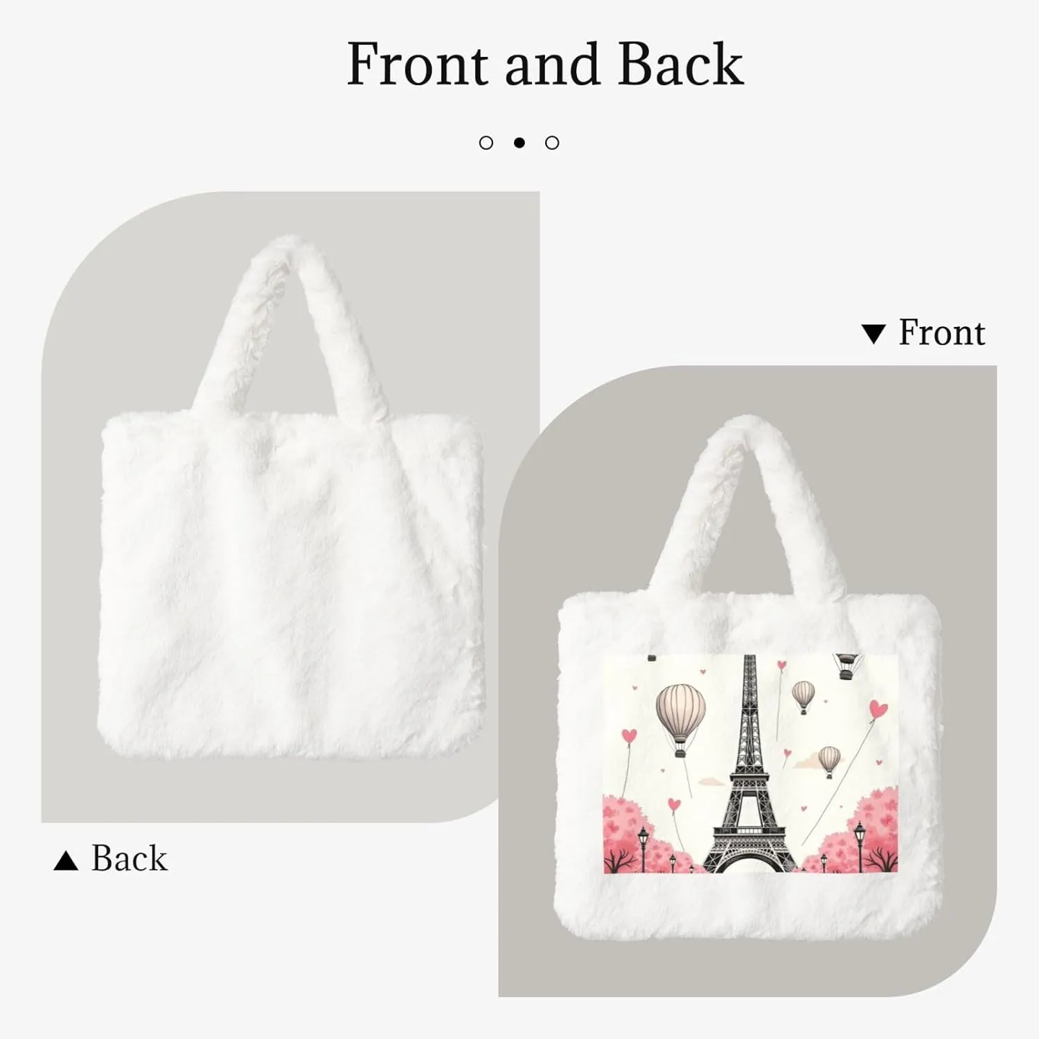 Fluffy Shoulder Bag Plush Bags Women Ladies Tote Bag Fluffy White Furry Purse Handbag for Autumn Winter