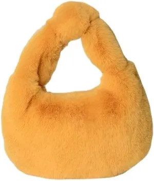 Fluffy Tote Bag, Cute Lady Plush Purse Cute Mini Handbag Plush Dumpling Bag Y2K Plush Purse