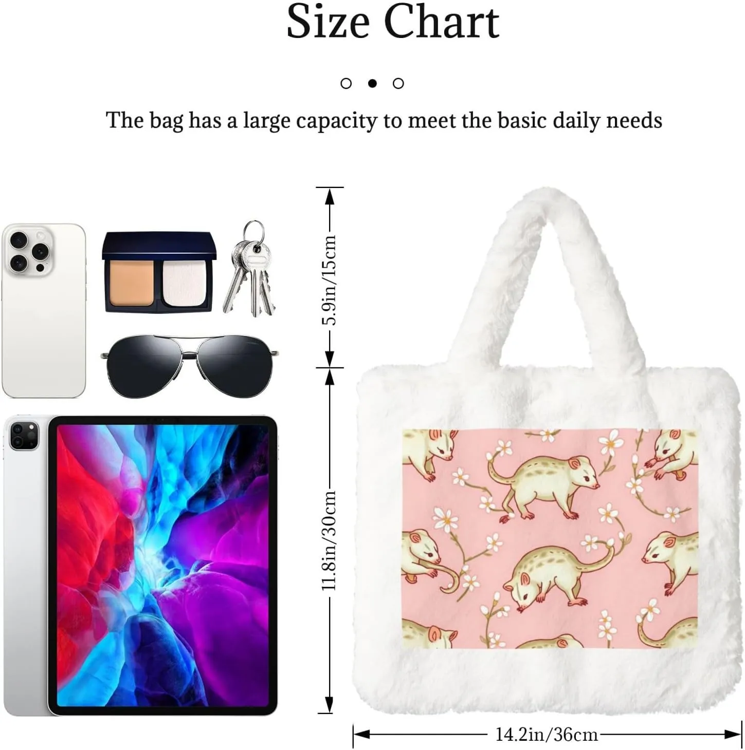 Fluffy Tote Bag Ladies Shoulder Bag Women Furry Tote Bag Plush Handbag Women Cute Bag for Women
