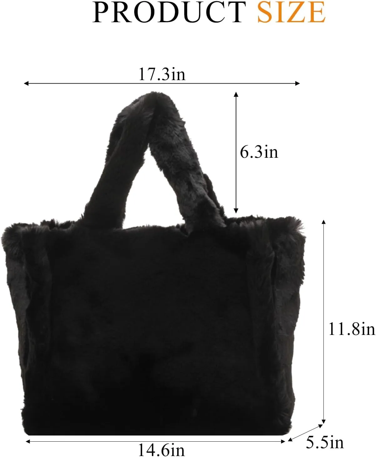 Fluffy Tote Bag Large Fur Purses for Women Winter Fuzzy Totes Furry Shoulder Handbag Plush Bags