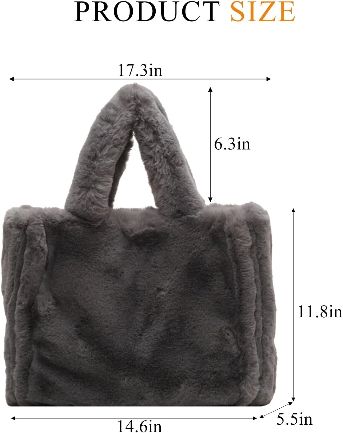 Fluffy Tote Bag Large Fur Purses for Women Winter Fuzzy Totes Furry Shoulder Handbag Plush Bags