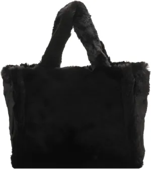 Fluffy Tote Bag Large Fur Purses for Women Winter Fuzzy Totes Furry Shoulder Handbag Plush Bags