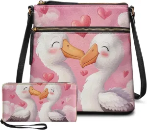 FOR U DESIGNS Purse and Wallet Set for Women Hobo Crossbody Bags Anti Theft Cute Shoulder Bags Valentine's Day Gifts for Her