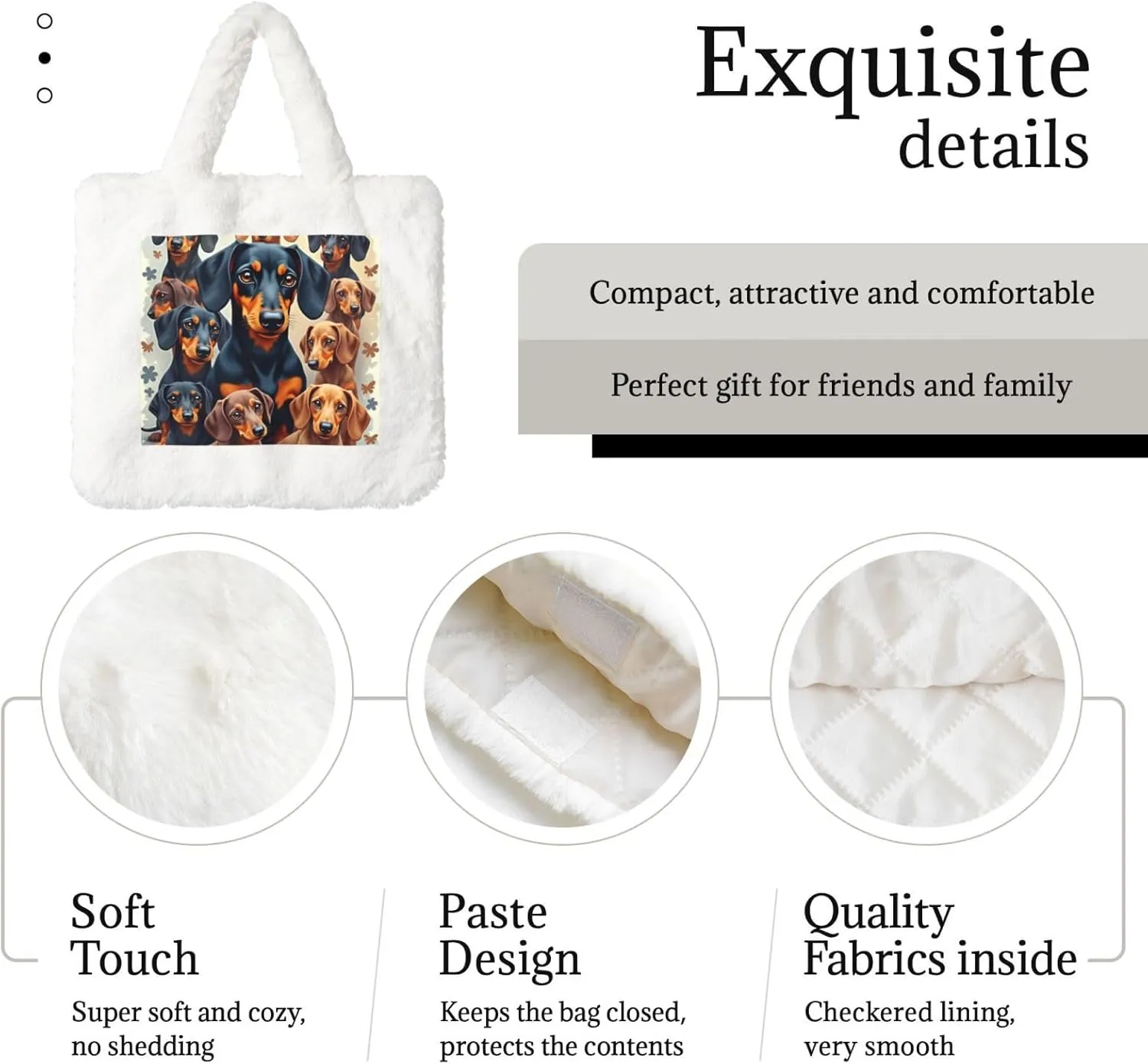 Furry Purse for Women, Plush Shoulder Handbag Faux Fur Bag Fluffy Tote Bag, Winter Tote Handbag